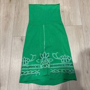 Aquarius from Anthropologie Green Dress/skirt embroidery sequin embellished M